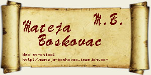 Mateja Boškovac vizit kartica